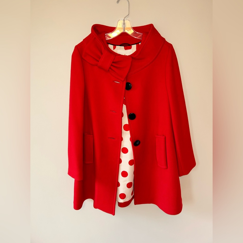 Kate Spade Red Suzette Bow Coat